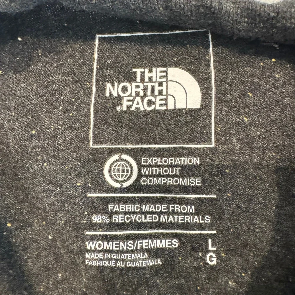 The North Face Mens Large Long Sleeve T-Shirt Charcoal Grey Heather Cotton Blend